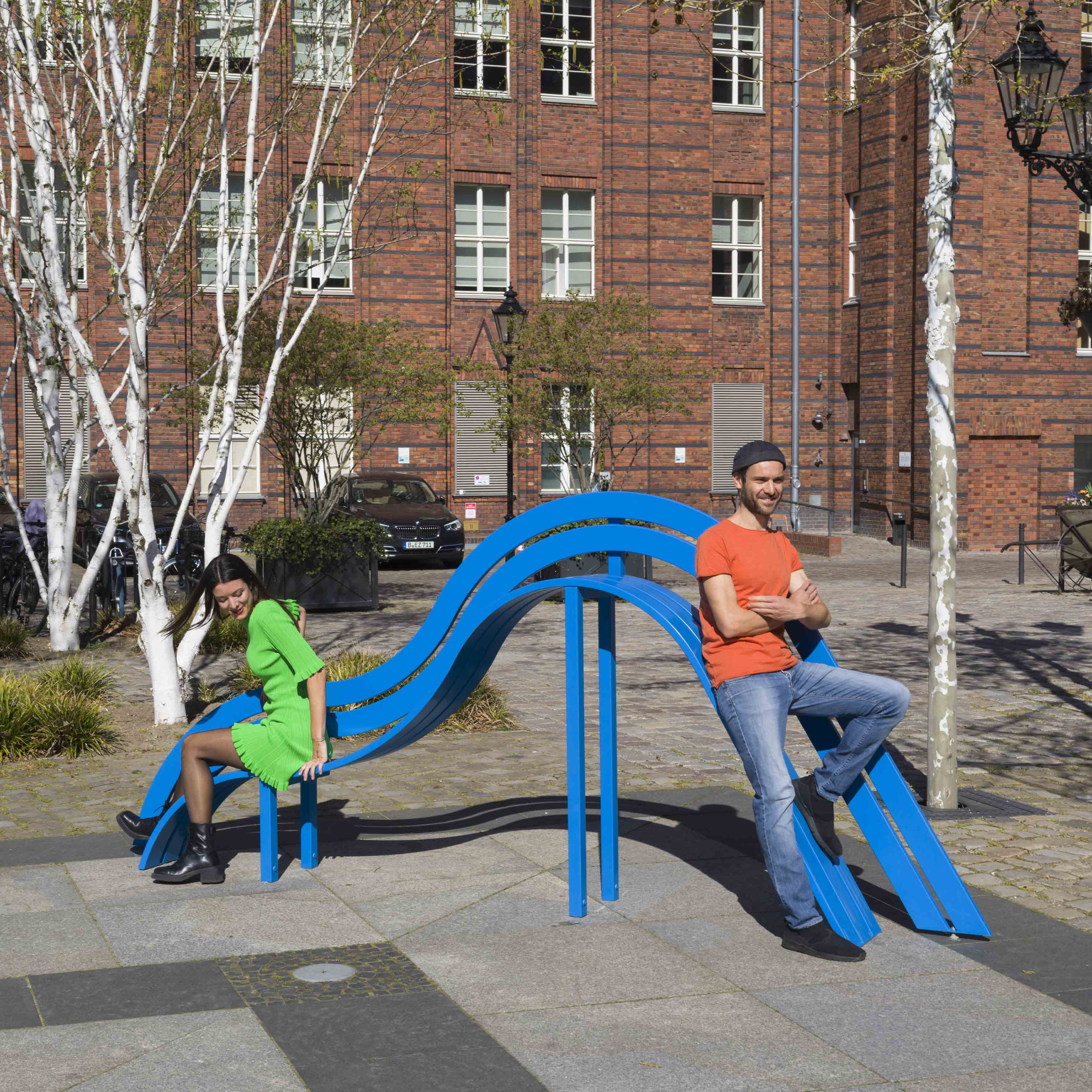 Light Blue Modified Social Bench #01