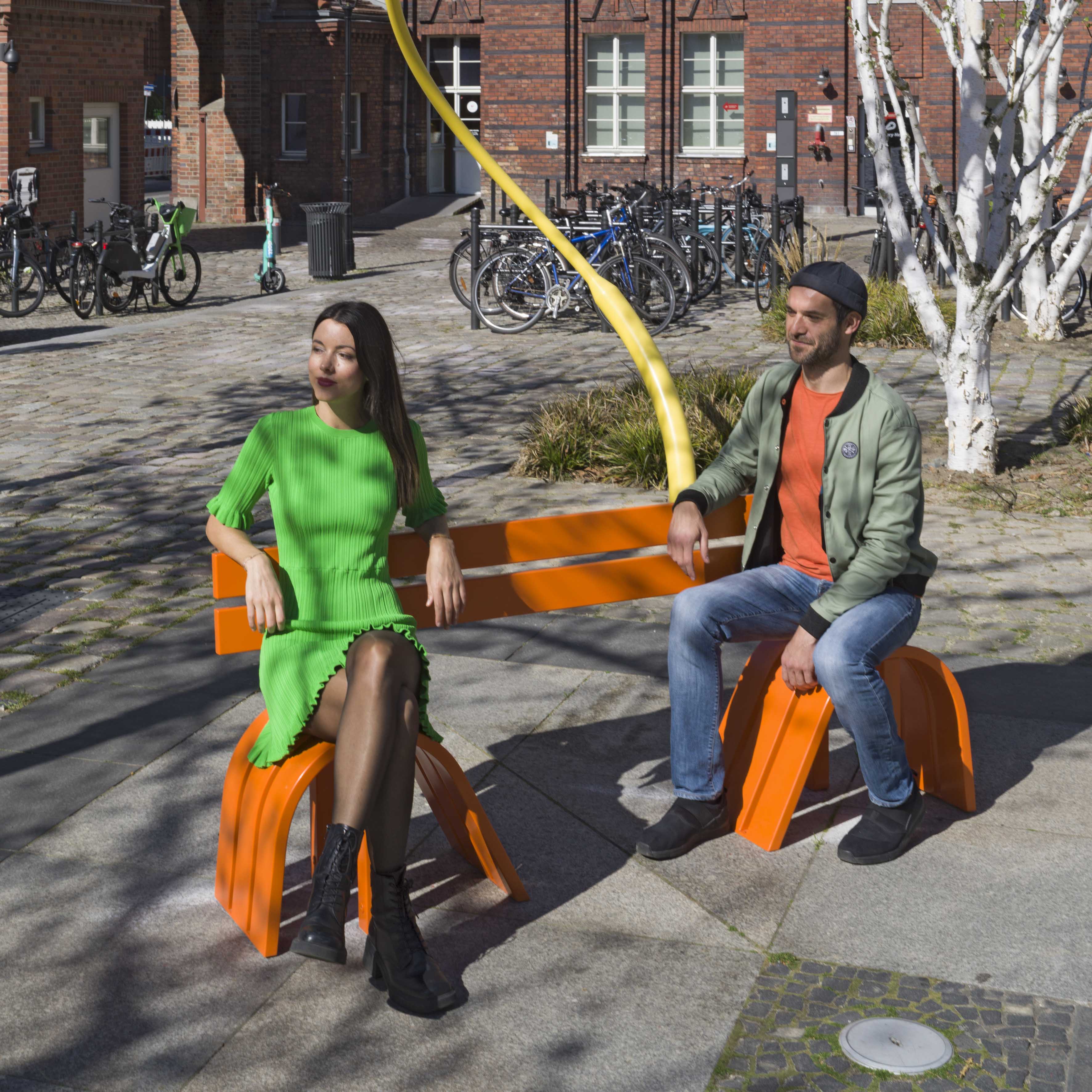 Orange Modified Social Bench #01